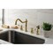 Kingston Brass Widespread Kitchen Faucet with Brass Sprayer, Brushed Brass KB1797BLBS - alternate 2